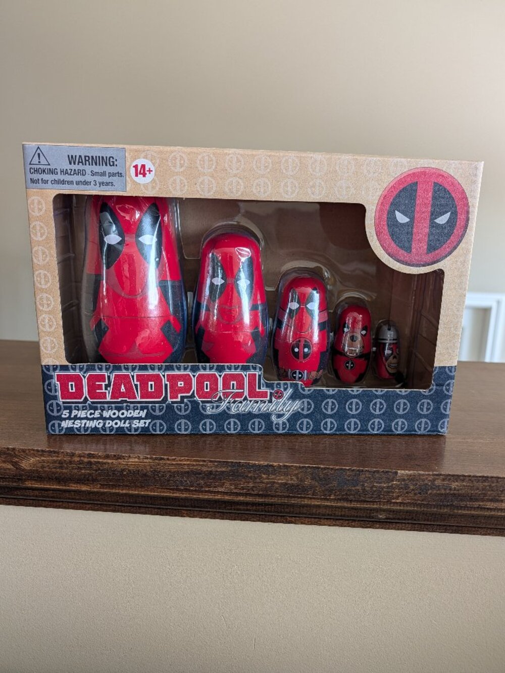 Deadpool Wooden Nesting Doll Set Marvel NEW